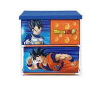 ARDITEX Estantería Infantil Dragon Ball con 3 Cajas de Tela para Libros, Juguetes, Pelotas, Ropa, Zapatos 53 x 30 x 60 cm