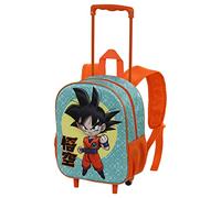 Dragon Ball (Bola de Dragón) Brave-Mochila 3D con Ruedas Pequeña, Azul, 26 x 34 cm, Capacidad 12.5 L