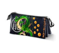Dragon Ball (Bola de Dragón) Shenron-Estuche Portatodo Triple, Azul Oscuro, 23 x 11 cm