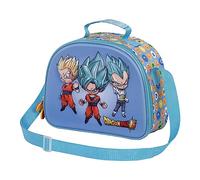 Dragon Ball (Bola de Dragón) Three-Bolsa Portamerienda 3D, Azul, 25.5 x 20 cm
