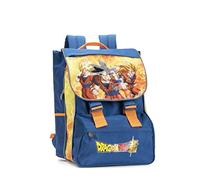 DRAGON BALL - Mochila escolar oficial, mochila para niña con 2 amplios espacios, bolsillo frontal, correas ajustables acolchadas, parte trasera y fondo termoformados, cierres de