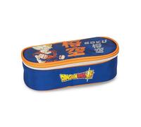 Dragon Ball Super - Estuche escolar ovalado oficial Dragon Ball, ideal para guardar la papelería, con divisor interior con trabillas elásticas y práctico cierre de cremallera, 22 x 7 x 9,5 cm,
