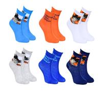 Dragon Ball Z Calcetines para Niños, Set de 6 Calcetines de Algodon, Regalo Niño y Adolescentes Talla EU 27/30 | Multicolor