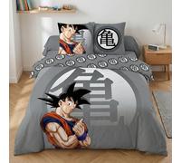 Dragon Ball Z Goku Funda Nórdica Cama 150 240x220 + 2 Fundas Almohada Kame | Ropa de cama 2 personas reversible | Polialgodón secado rápido | Símbolo Kame manga | Regalo fans | Lavable a máquina