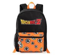 Dragon Ball Z Mochila para niños Mochila negra y naranja con correas ajustables | Goku Character Equipaje Práctico y Organizado Mochila Escolar Deportiva Para Niños | Regalo de mercancía