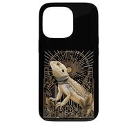 Dragón Barbudo Art Deco con estallido Estelar y Marco geométrico Carcasa para iPhone 13 Pro