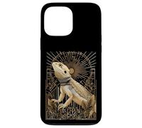 Dragón Barbudo Art Deco con estallido Estelar y Marco geométrico Carcasa para iPhone 13 Pro MAX