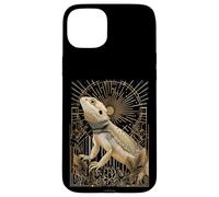 Dragón Barbudo Art Deco con estallido Estelar y Marco geométrico Carcasa para iPhone 15 Plus