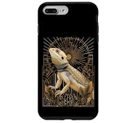 Dragón Barbudo Art Deco con estallido Estelar y Marco geométrico Carcasa para iPhone 7 Plus/8 Plus
