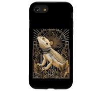 Dragón Barbudo Art Deco con estallido Estelar y Marco geométrico Carcasa para iPhone SE (2020) / 7/8