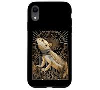 Dragón Barbudo Art Deco con estallido Estelar y Marco geométrico Carcasa para iPhone XR