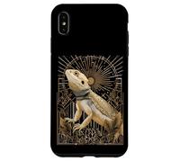 Dragón Barbudo Art Deco con estallido Estelar y Marco geométrico Carcasa para iPhone XS MAX