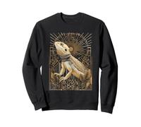 Dragón Barbudo Art Deco con estallido Estelar y Marco geométrico Sudadera