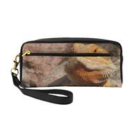 Dragon Barbudo, Bolsa de Maquillaje Bolsa de cosméticos Bolsa de Aseo de Viaje portátil Estuche de Cuero para Mujeres y niñas