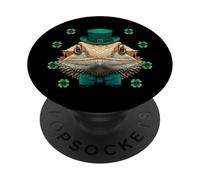 Dragón Barbudo Lagarto Día de San Patricio Día de Las Pattys Suerte Irlandesa PopSockets PopGrip Adhesivo