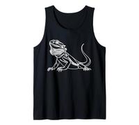 Dragón Barbudo Line Art Lagarto Diseño Camiseta sin Mangas