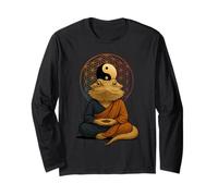 Dragón Barbudo Meditación Zen Lagarto Yin Yang Arte Hombres Mujeres Manga Larga