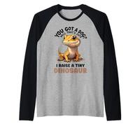 Dragón barbudo ¿Tienes un perro? Levanto un dinosaurio pequeño lindo Camiseta Manga Raglan