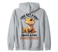 Dragón barbudo ¿Tienes un perro? Levanto un dinosaurio pequeño lindo Sudadera con Capucha