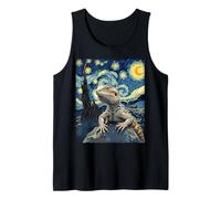 Dragón Barbudo Van Gogh Noche Estrellada Inspirado Cozy Creative Camiseta sin Mangas