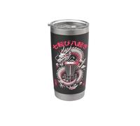 Dragon Basket, jugador de disc golf, nunca renuncie a los kanji Vaso térmico de acero inoxidable de doble pared