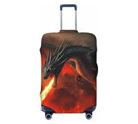 Dragon Battlefield - Funda elástica para equipaje de viaje, protector de maleta, antiarañazos, estampado, Black, S