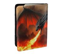 Dragon Battlefield - Funda para pasaporte impresa, de piel sintética, organizador de viaje para hombres y mujeres, 6.5 pulgadas, Black, Talla única