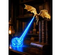 Dragon Book Nook Light, 3D Printed Flying Fire-Breathing Bookshelf Decor