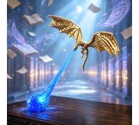 Dragon Bookshelf Nook Light, Fire Breathing Dragon Book Nook (#2,4.7*6.6in)