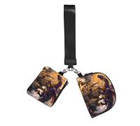 Dragon Castle Sky - Llavero de pulsera para mujer, bolso de muñeca pequeño para llaves, tarjetas, paquete de 2 bolsas con cremallera para correr, gimnasio, viajes, deportes al aire libre