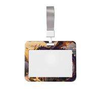 Dragon Castle Sky - Soporte para tarjetas de identificación con cordón, protector de tarjeta horizontal, carcasa rígida ABS transparente para eventos de trabajo y oficina