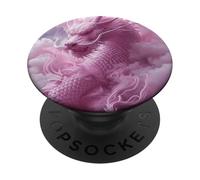 Dragón Celestial Rosa Celestial Entre Nubes y Cielo PopSockets PopGrip Adhesivo