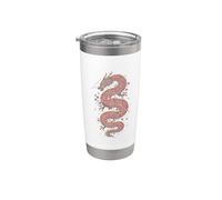 Dragon Cherry Blossom Style Tattoo Design Vaso térmico de acero inoxidable de doble pared