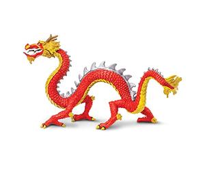 Dragón Chino de Cuernos | Colección de Dragones | Figura de Dragón Pintada a Mano | No tóxica y libre de BPA | Adecuada para niños de 3 años en adelante | Safari Ltd