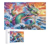 Dragón Chino sobrevolando el mar Puzzle 1000 Piezas para Mayores Juego Intelectual Apoyo A La Memoria Regalo para Ocasión Especial 1000 PCS