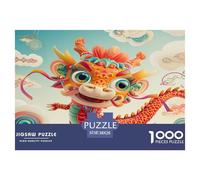 Dragon Chinois Puzzle Regalo Creativo Decoración del Hogar 1000 Piezas Criatura fantasía Rompecabezas Familiar Juego De Habilidad para Adultos 38x26cm/1000pcs