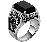 Dragon Claw Gemstone Ring S925 Silver Retro Agata Negro Fuego Sagrado Anillo de Alma Oscura Personalidad de