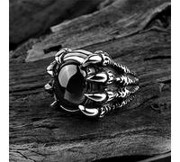 Dragon Claw Style Big Black Red Zircon Anillo De Temperamento Para Hombres Joyería,Negro,9
