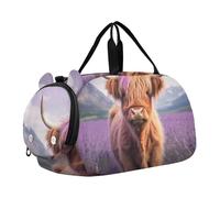 Dragon Clouds - Bolsa de viaje para niñas, diseño de nubes de dragón, bolsa de viaje para niños, bolsa de lona para niños, Linda vaca Highland, Classic