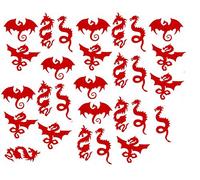 Dragon Collection - Calcomanías de vinilo de dragón, color rojo