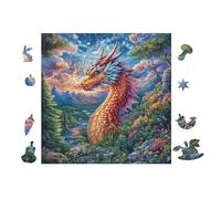 Dragón con alas arcoíris Rompecabezas 100 Piezas Cartón para Principiantes Días Lluviosos para Pasar Tiempo Vacaciones Fines De Semana Regalo Cumpleaños 28x28cm