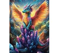 Dragón con el Fénix en el Bosque mágico Rompecabezas 1000 Piezas Cartón para Principiantes Juego Familiar Ejercita La Mente Garantía Reposición Piezas 1000 PCS