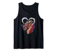 Dragón con humo en forma de corazón Camiseta sin Mangas