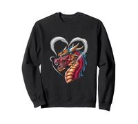 Dragón con humo en forma de corazón Sudadera