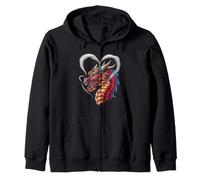 Dragón con humo en forma de corazón Sudadera con Capucha