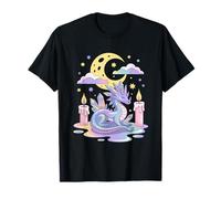 Dragón Cristal Luna Creciente Kawaii Goth Camiseta