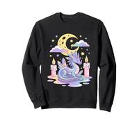 Dragón Cristal Luna Creciente Kawaii Goth Sudadera