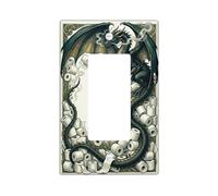 Dragon - Cubierta de interruptor de luz basculante individual para baño, papel higiénico de fantasía ahumado, sin plástico, tamaño estándar, acentos de pared para el hogar, sala de estar, dormitorio