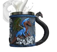 Dragon Cup Mug, 3D Medieval Fantasy Dragon Design with Stainless Steel Liner, Decorative Coffee Tea for Camping, Home Decor, Themed Parties, Cosplay Events, or Gothic Drinkware