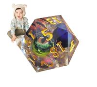 Dragón dados de resina ocular, dados de núcleo líquido | Dice de globo ocular del juego de resina - Accesorios de rápidos y efectos de juego, artesanías hechas a mano de múltiples lados para niñas par